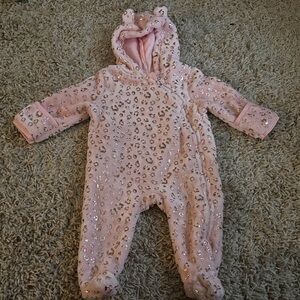 Cozy Pink Leopard Kids Footie